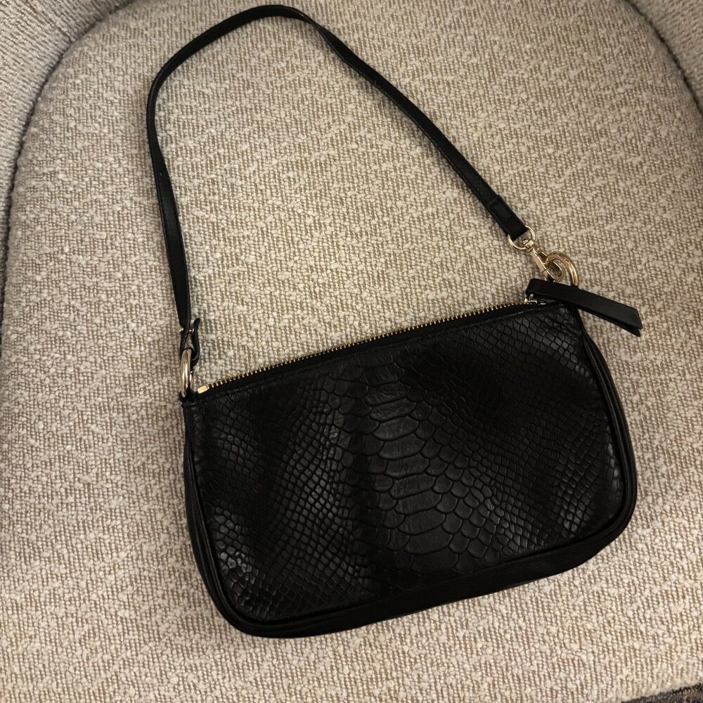 Leather Black Snakeskin Shoulder Bag from & Other Stories
